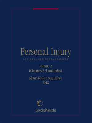 cover image of Personal Injury: Motor Vehicle Negligence